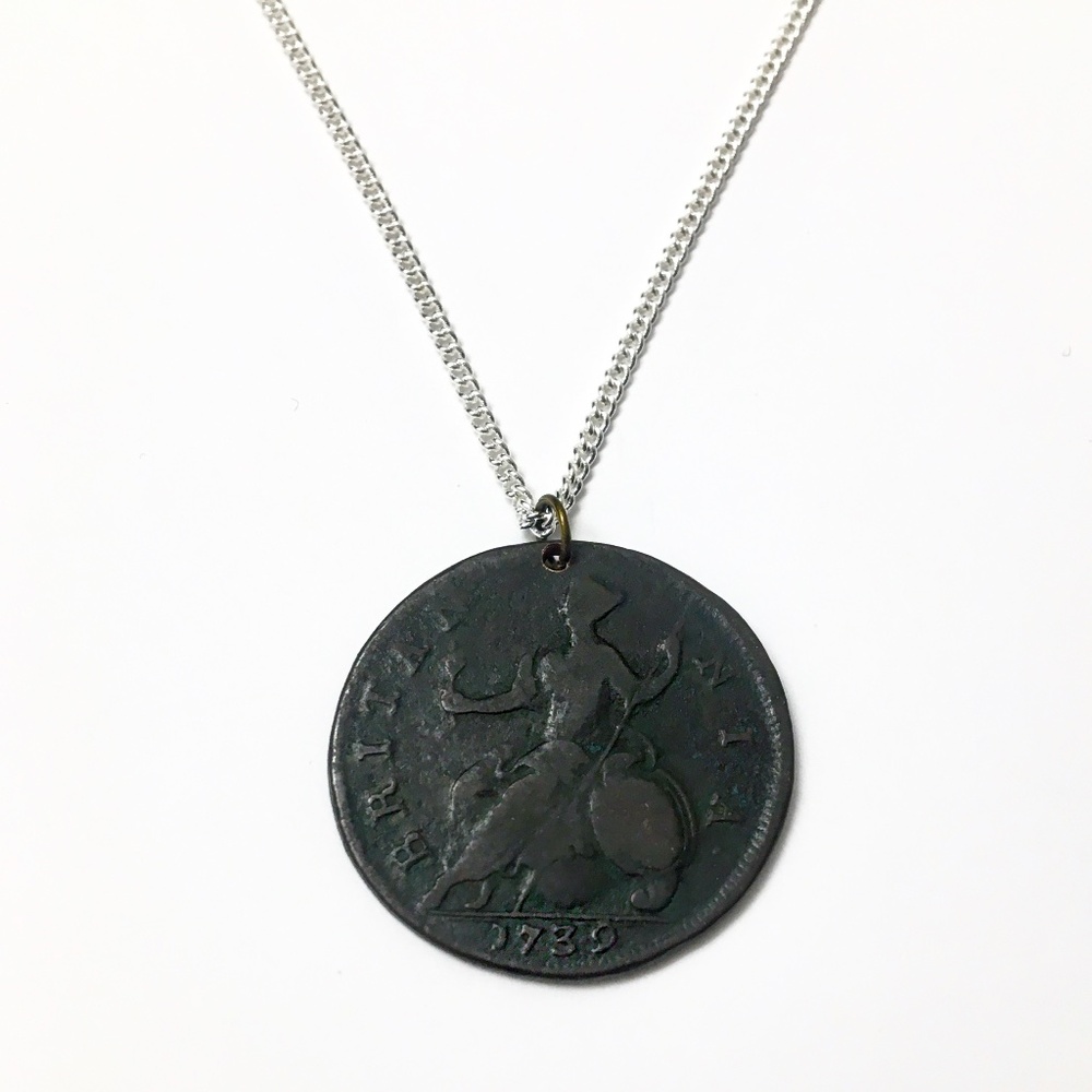 1739 Coin Necklace—Great Britain Half Penny